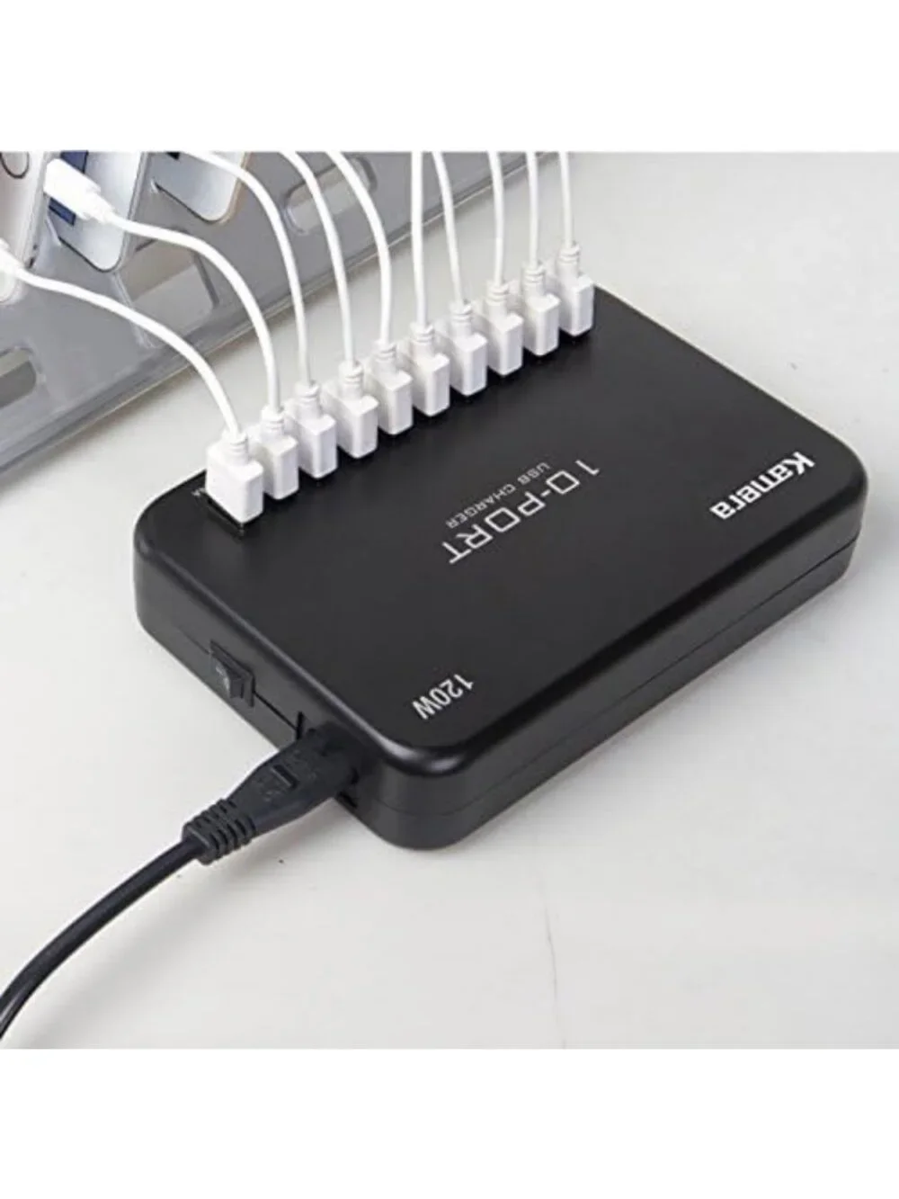 10-Port USB Charging Hub 120W Power Station for iPhone, iPad, Galaxy & More